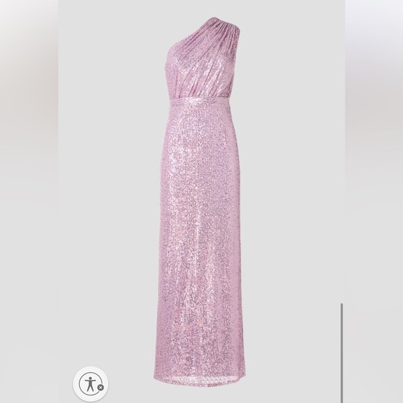 Mac Duggal purple Sequined Ruched One Shoulder Gown - Picture 3 of 10